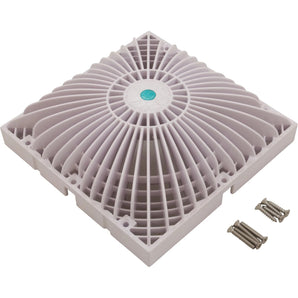 Aquastar 9In Sq Mo Flow Suction Cover W/ Screws - White (Vgb Series) 9MF101