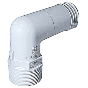 Waterway Barb Elbow 1 1/2 Mpt 1 1/2 Hose White 411-6520