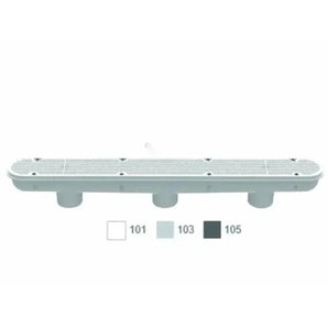 Aquastar 32In Channel Drain White Suct Outl Pinhole Cvr W/ 3 Port Sp 32CDPH101