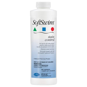 BioGuard SoftSwim Stain Control, 32 oz, Prevents Metals from Settling and Staining Pool Surfaces, Highly Effective and Easy to Use