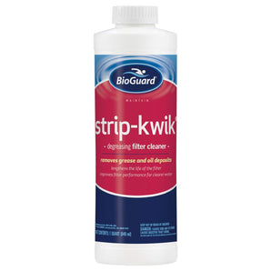 BioGuard Strip Kwik, 1 Quart, Degreasing Filter Cleaner, Removes Grease and Oil Deposits, Improves Filter Performance for Clearer Water