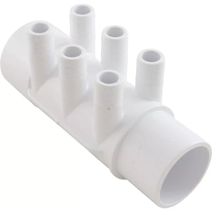 Waterway Plastics 672-7150 Manifold, 3/4"b, 6 Port, Flow Thru, 2"s x 2"spg, SP