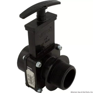 Valterra Products 7108 Gate Valve, 3 pc  1-1/2"fpt x 1-1/2"mpt, 45psi, Blk