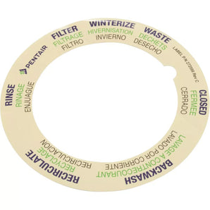 Pentair Pool Products Top Mount Valve Label 272599 Label 6Wy Biling