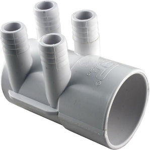 Waterway 672-7170 Manifold – 2" Slip x Dead End, (4) 3/4" Hose Barbs