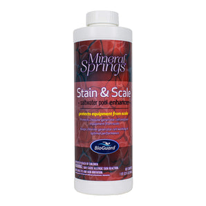 BioGuard Mineral Springs Stain and Scale, 1 qt, Single, Saltwater Pool Enhancer, Protects Equipment from Scale and Buildup
