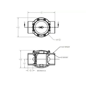 Aquastar Flowstar 2Way Check Valve 2In Socket X 2.5Inspigot Aquastar AVC20C