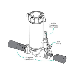 Custom Molded Powerclean Vs Convert Kit Inline Chlorinator Dk Gray 25280-107-100