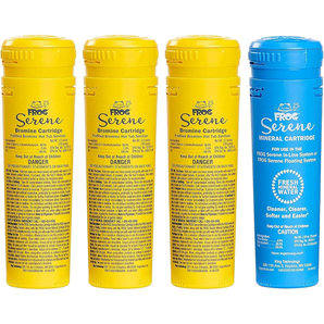 FROG Serene Replacement Cartridge Kit for Hot Tub FROG Serene System (1 Mineral + 3 Bromine Cartridges) (01-14-3856)