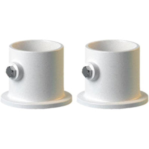 Permacast 1.9In Deck Ladder Flange 2 Set Permacast White Aluminum PF-2119-BS