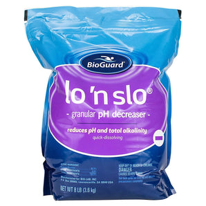BioGuard Lo 'N Slo, 8 lb, Granular pH Decreaser, Total Alkalinity Balancer, Quick Dissolving, Suitable for All Pool Types