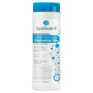 SpaGuard Rapid-Dissolve Chlorinating Tabs for Spas & Swim Spas, 1.25 lb, Quick-Dissolving Sanitizer & Oxidizer, Restores Water Clarity