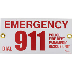 Pentair R231700 Emergency Phone Number 911 Sign – Pool and Spa Safety Sign
